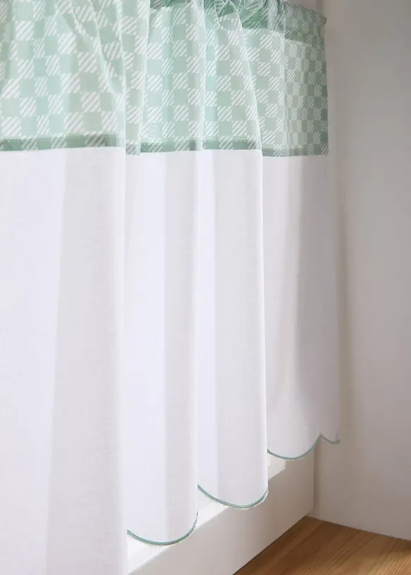 Gardinkappe i &oslash;kologisk bomull med ruter, bonprix