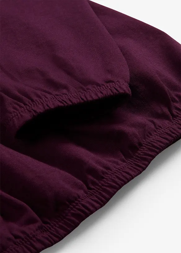 Langermet topp i 100% bomull med strikk, bonprix