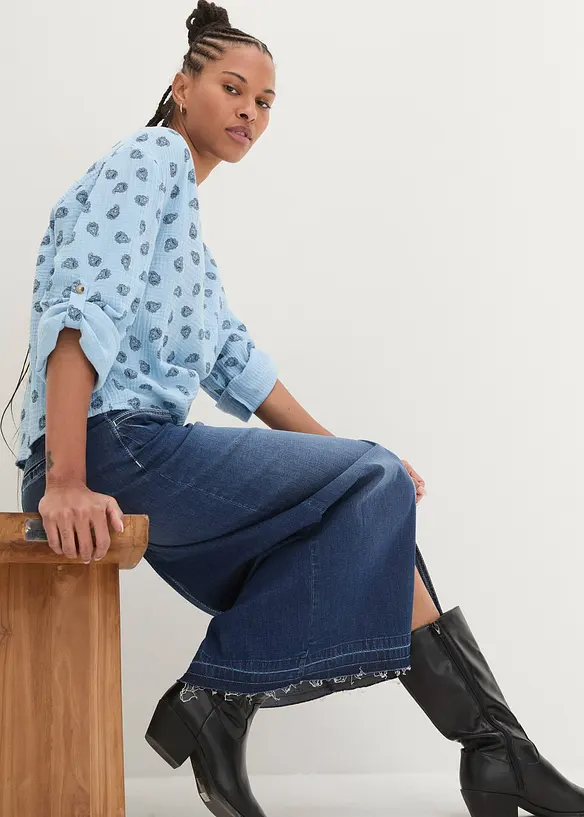 Oversized bluse i luftig musselin, bonprix