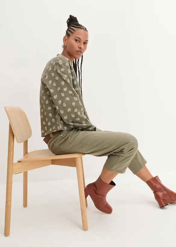 Oversized bluse i luftig musselin, bonprix