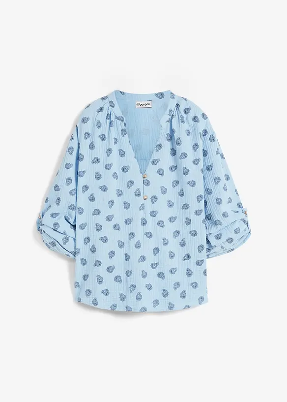 Oversized bluse i luftig musselin, bonprix