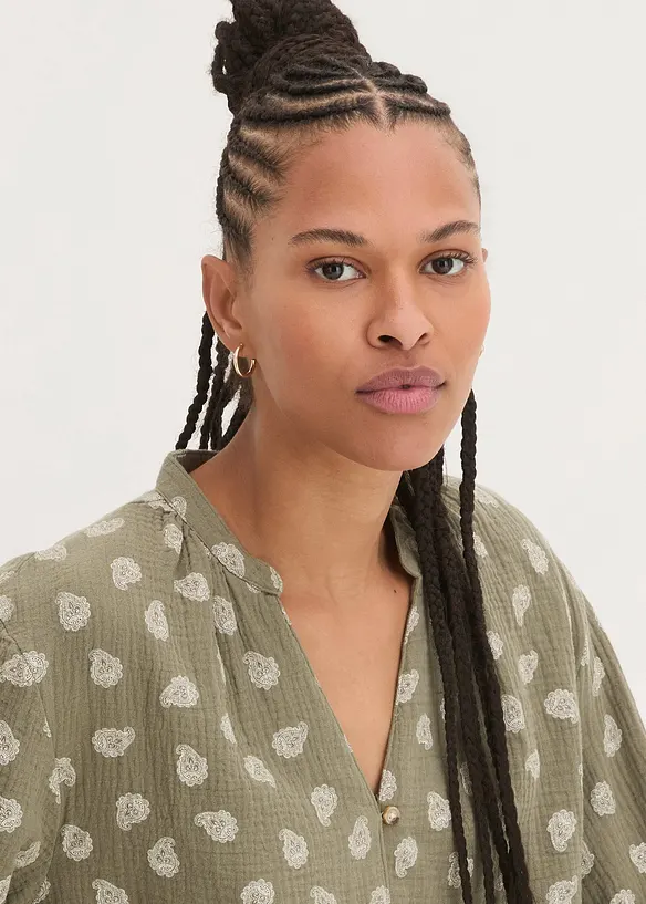 Oversized bluse i luftig musselin, bonprix