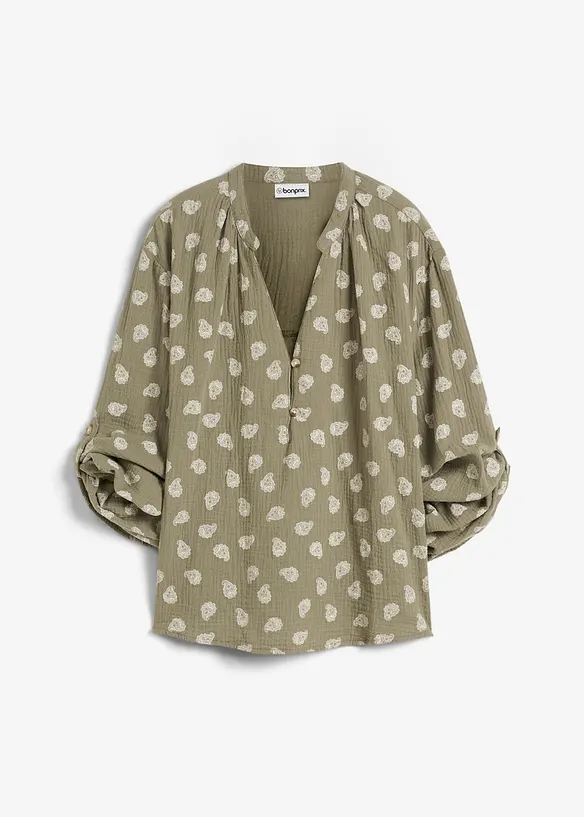 Oversized bluse i luftig musselin, bonprix