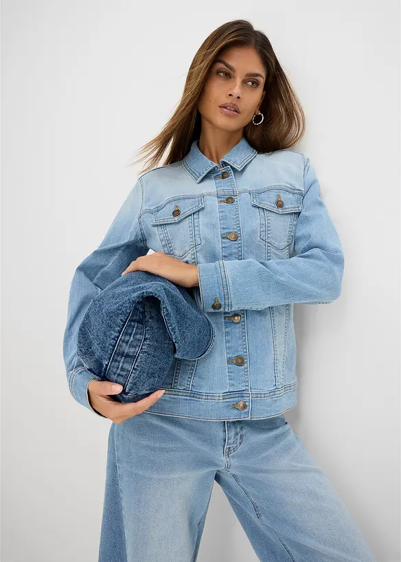 Stretch-jeansjakke, basic, bonprix