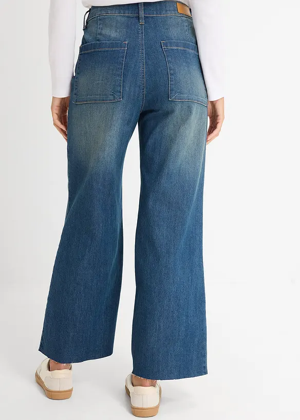 Wide Leg-jeans, High Waist, cropped, bonprix