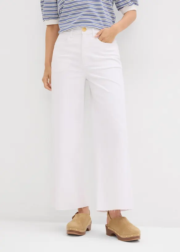 Wide Leg-jeans, High Waist, cropped, bonprix