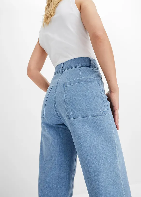 Wide Leg-jeans, High Waist, cropped, bonprix