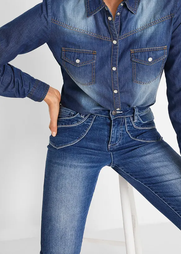 Straight-jeans Mid Waist, cropped, bonprix