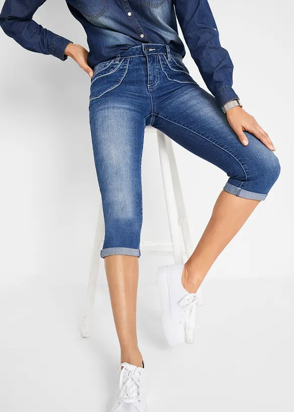 Straight-jeans Mid Waist, cropped, bonprix