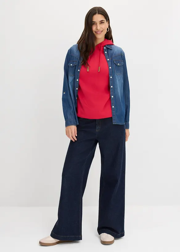 Hettegenser i bomullsmiks, bonprix