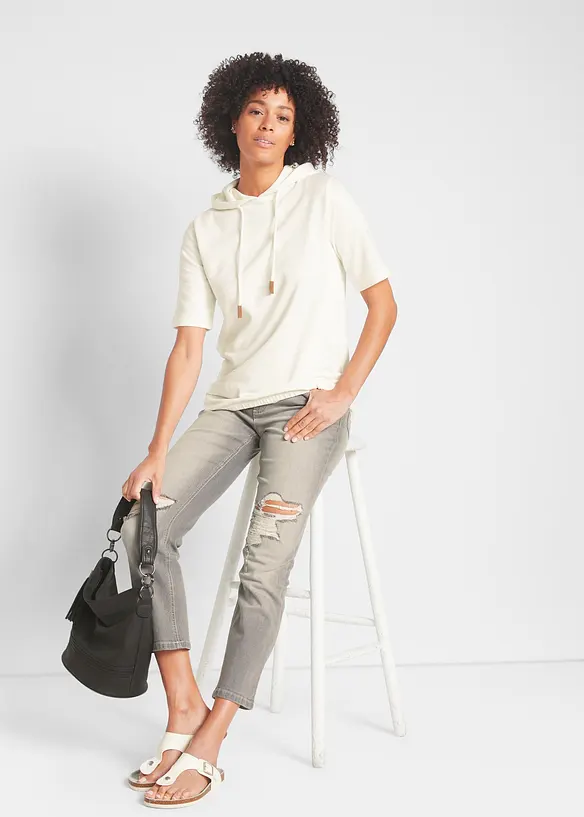 Hettegenser i bomullsmiks, bonprix