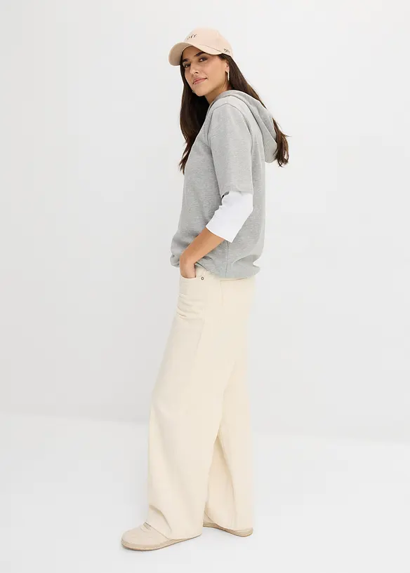 Hettegenser i bomullsmiks, bonprix