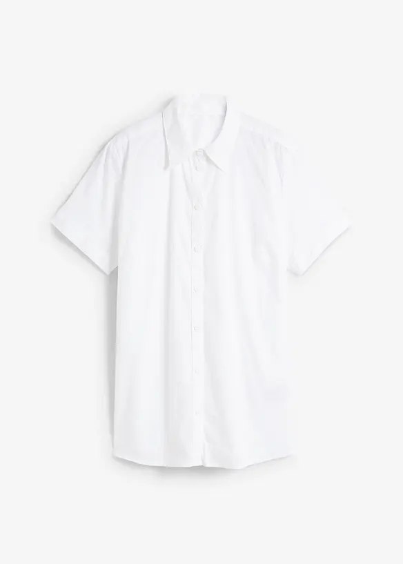 Kortermet bluse med stretch av bomullsmiks, bonprix