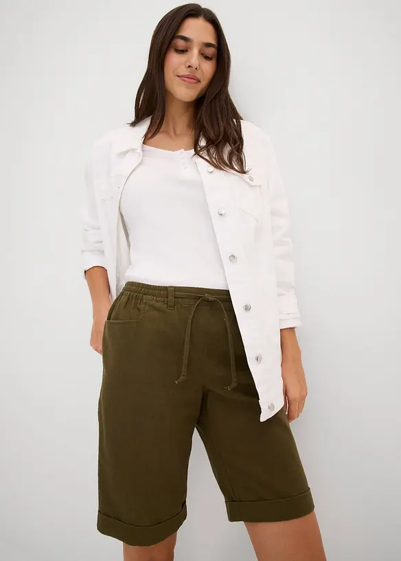 Bermudashorts med lin, bonprix