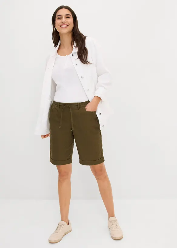 Bermudashorts med lin, bonprix