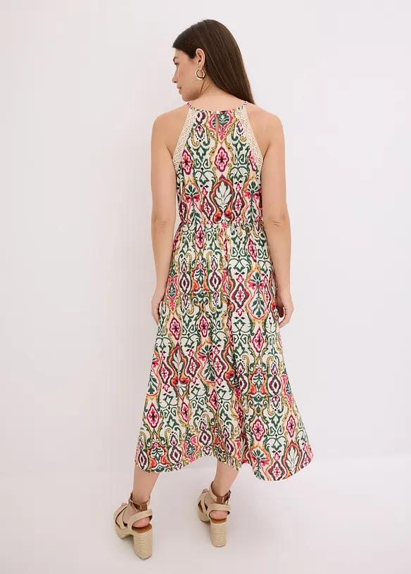 Midikjole med blonde, bonprix