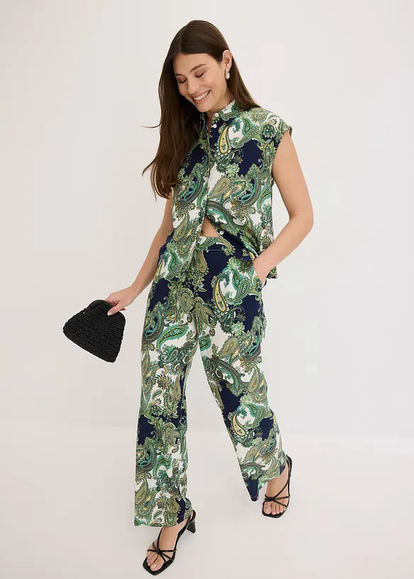 M&oslash;nstret bluse i lett viskose, bonprix