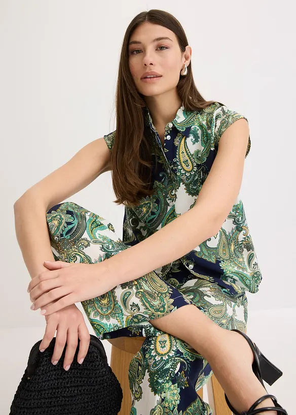 M&oslash;nstret bluse i lett viskose, bonprix