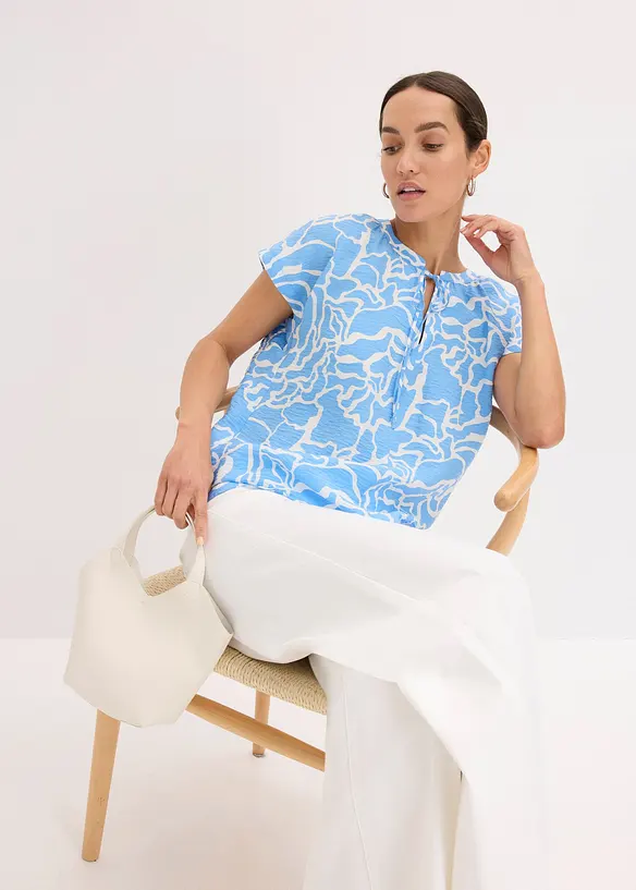 M&oslash;nstret, kortermet bluse, bonprix