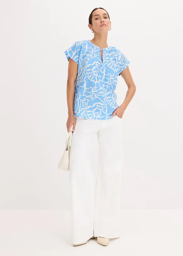 M&oslash;nstret, kortermet bluse, bonprix