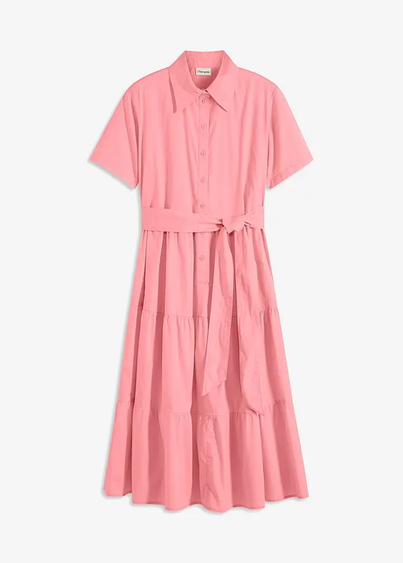 Skjortekjole i elastisk bomullsmiks, bonprix