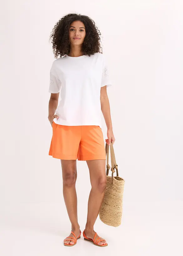 Topp med hullbroderi, bonprix