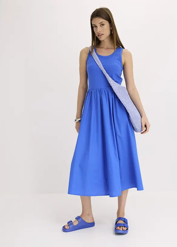 Jerseykjole i materialmiks, bonprix