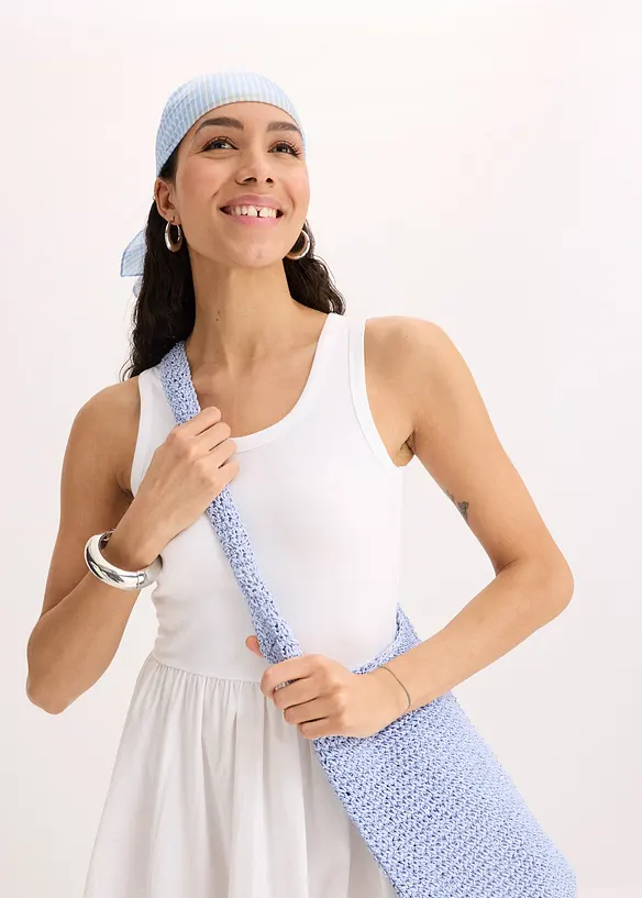 Jerseykjole i materialmiks, bonprix