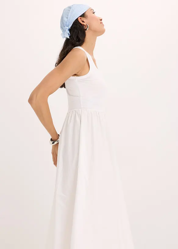 Jerseykjole i materialmiks, bonprix