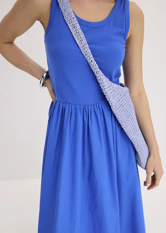 Jerseykjole i materialmiks, bonprix