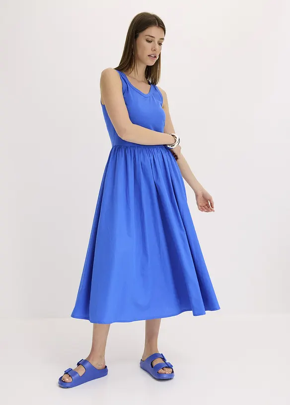 Jerseykjole i materialmiks, bonprix