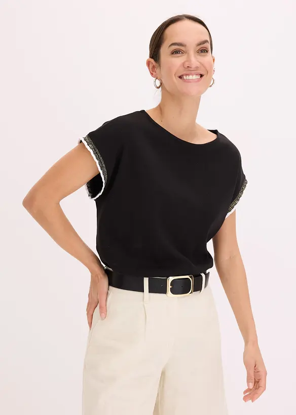 Pyntet topp i 100% bomull, bonprix