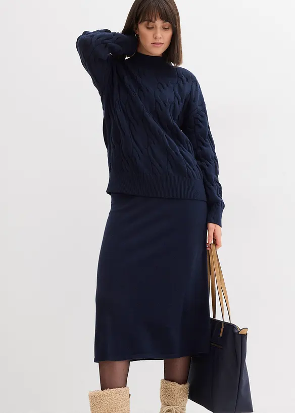 Oversized genser i myk viskosemiks, bonprix