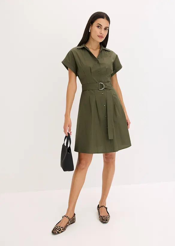 Skjortekjole i 100% bomull, bonprix