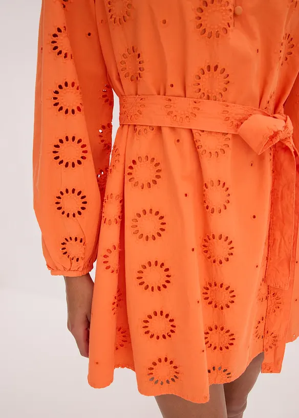 Skjortekjole i ren &oslash;kologisk bomull, bonprix