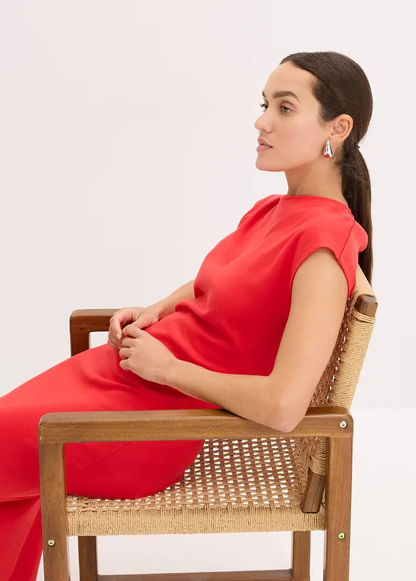 Midikjole med rynking ved midjen, bonprix