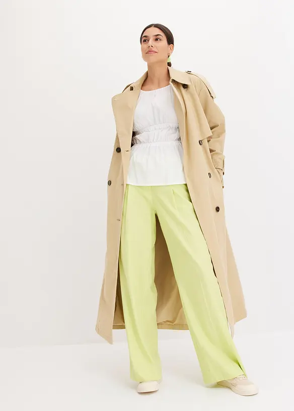 Vid bukse i lett linmiks, bonprix