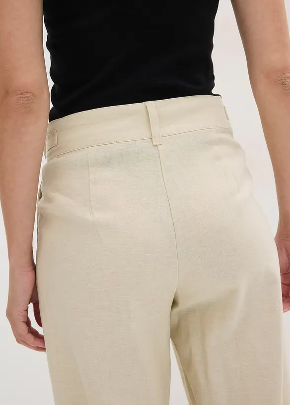 Vid bukse i lett linmiks, bonprix