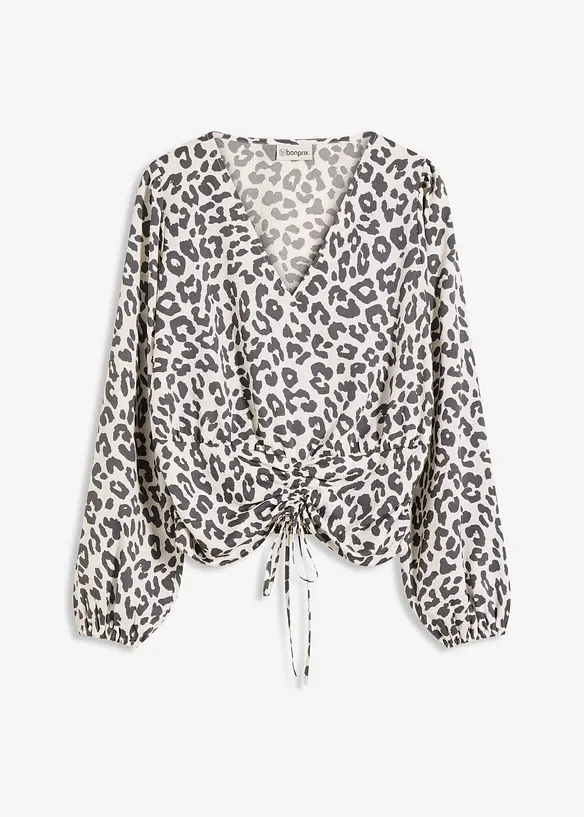 Bluse med rynking, bonprix
