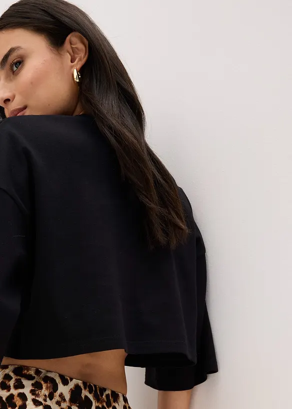 Kort T-skjorte i 100% &oslash;kologisk bomull, bonprix