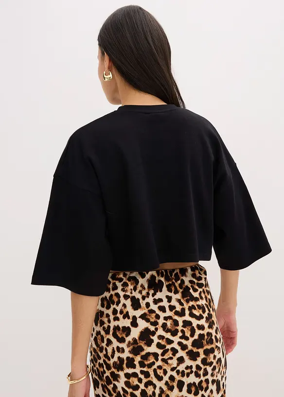 Kort T-skjorte i 100% &oslash;kologisk bomull, bonprix