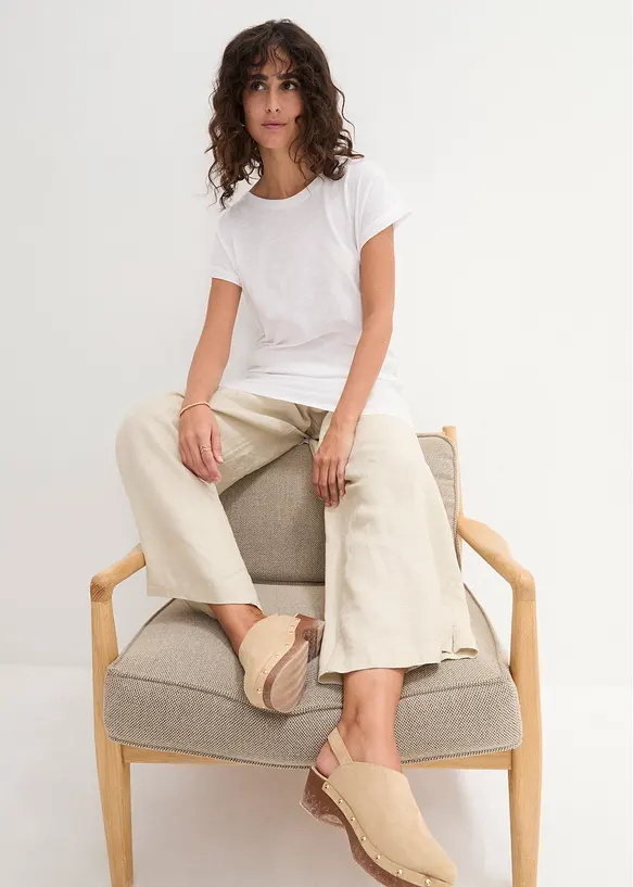 Boxy, lang topp med korte ermer, bonprix