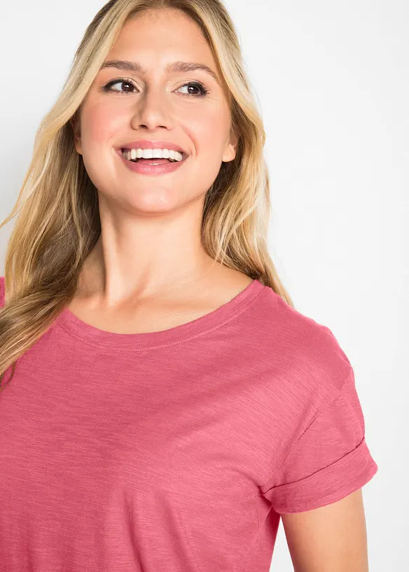 Boxy, lang topp med korte ermer, bonprix