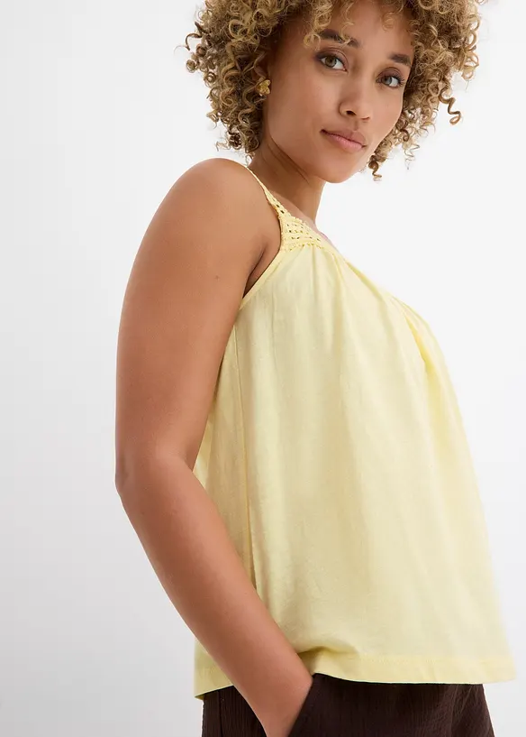 Ledig topp av blonde med stropper, bonprix