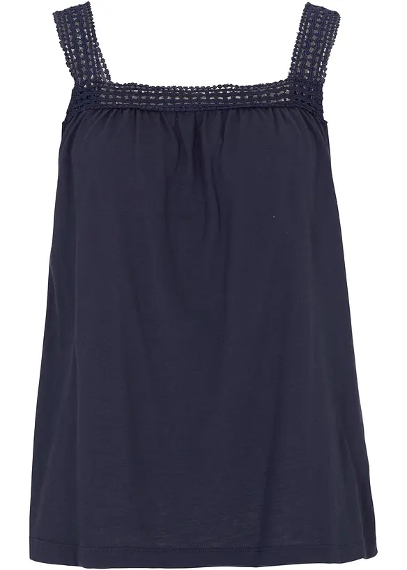 Ledig topp av blonde med stropper, bonprix