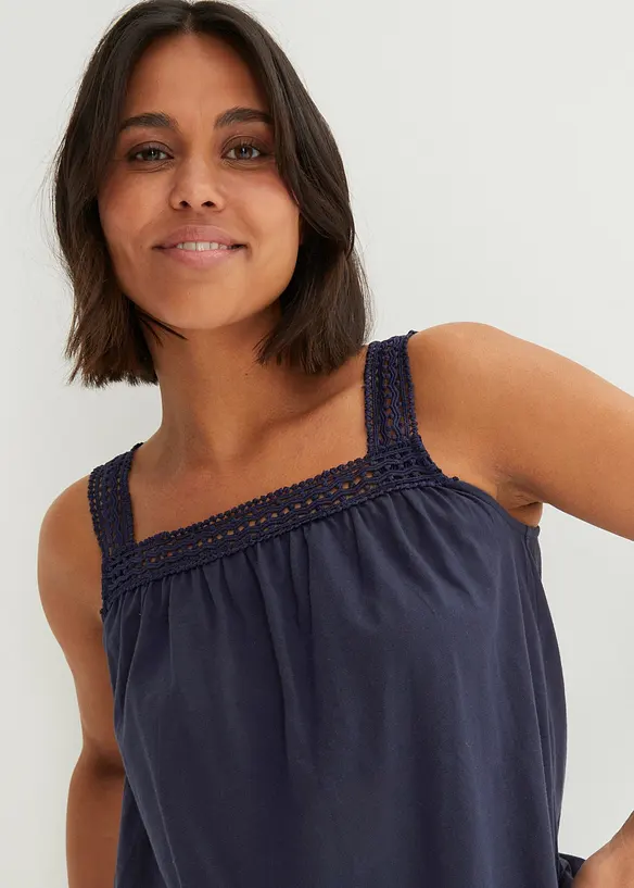 Ledig topp av blonde med stropper, bonprix