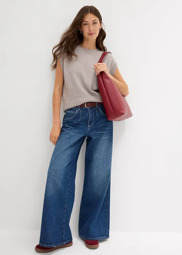 Oversized, strikket vest, bonprix