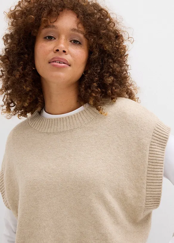 Oversized, strikket vest, bonprix
