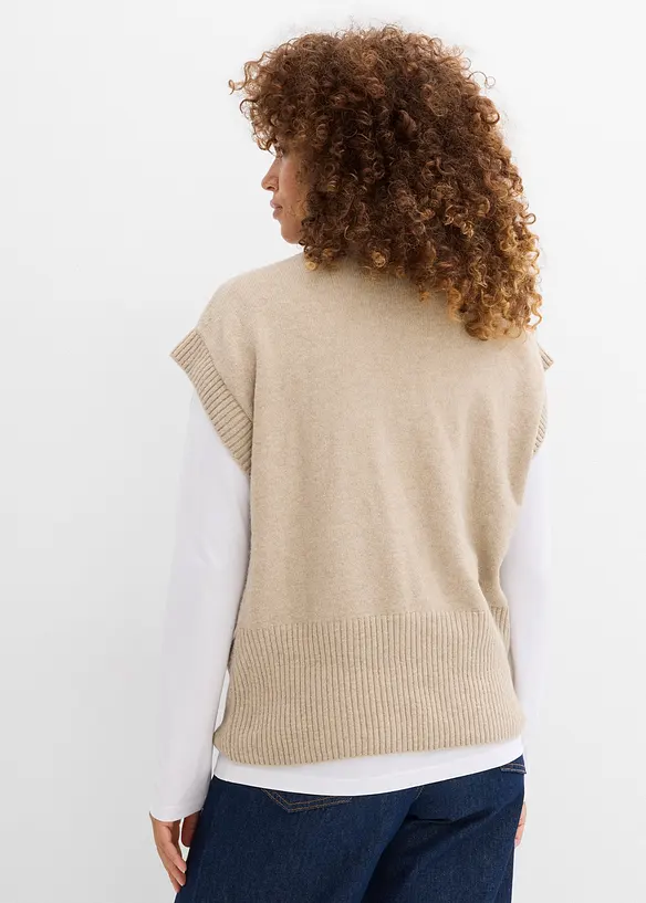 Oversized, strikket vest, bonprix
