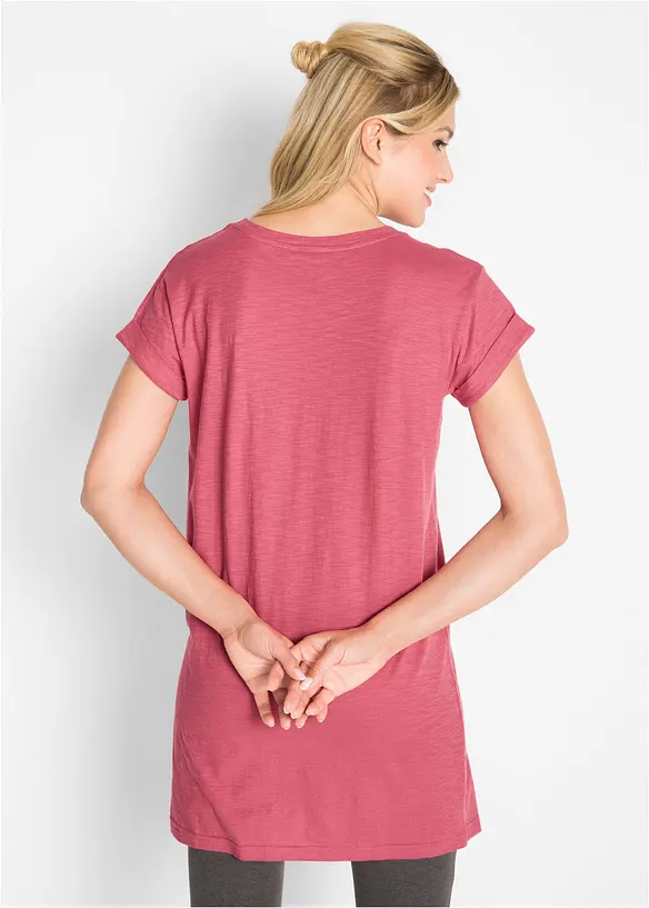 Boxy, lang topp med korte ermer, bonprix